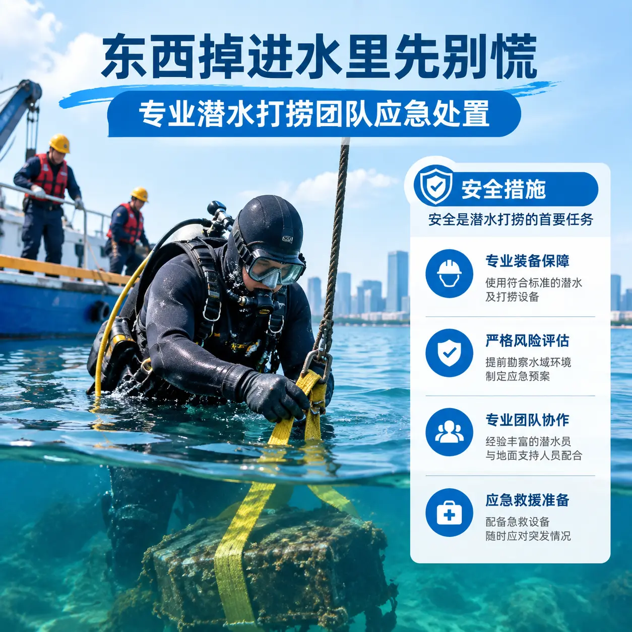 独山东西掉进水里先别慌，专业潜水打捞团队应急处置